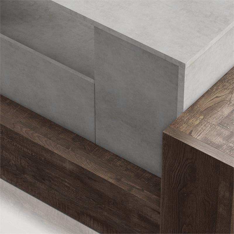 Furniture of America Abdi Wood Multi-Storage TV Stand in Oak and Concrete Gray