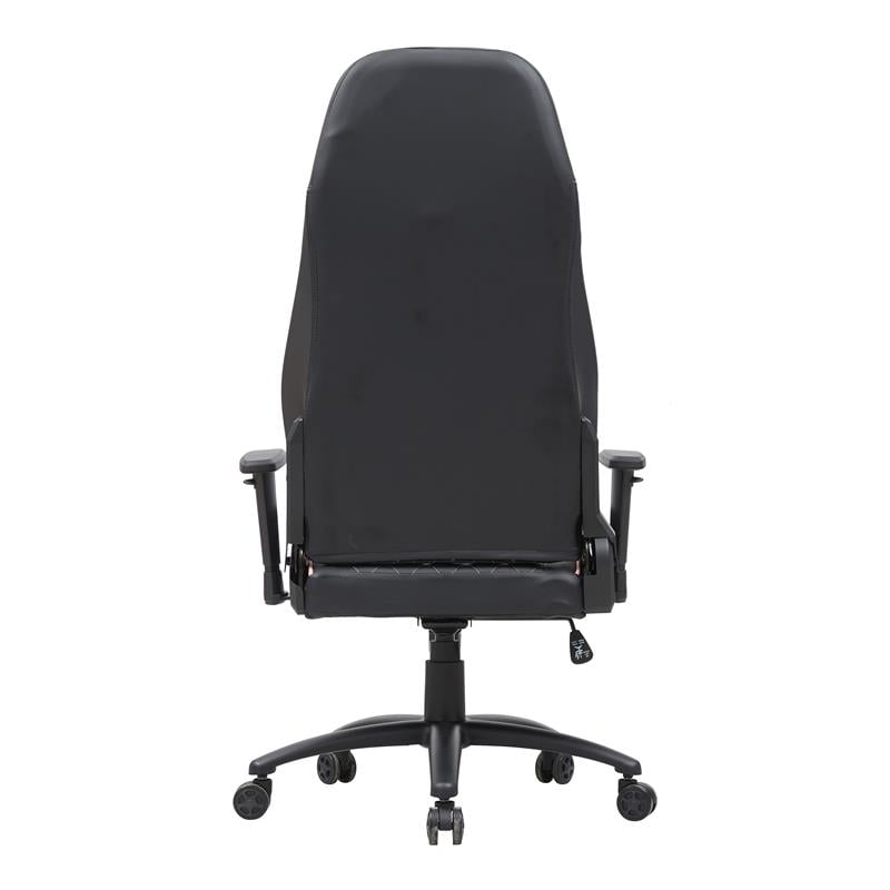 Furniture of America Aguil Faux Leather Adjustable Gaming Chair in Black & Pink