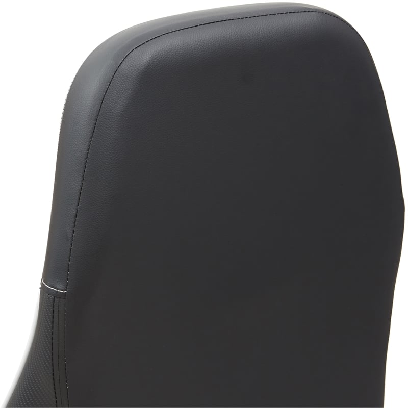 Furniture of America Aguil Faux Leather Adjustable Gaming Chair in Black & White