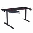 Furniture of America Valay Modern Metal Gaming Desk with Outlets in Black