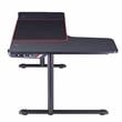 Furniture of America Valay Modern Metal Gaming Desk with Outlets in Black