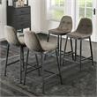 Furniture of America Bayo Fabric Tufted Counter Height Chair in Gray (Set of 4)