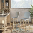 Furniture of America Adino Aluminum Patio Bar Chair in Blue (Set of 2)