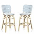 Furniture of America Adino Aluminum Patio Bar Chair in Blue (Set of 2)
