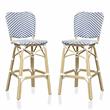 Furniture of America Adino Aluminum Patio Bar Chair in Navy (Set of 2)