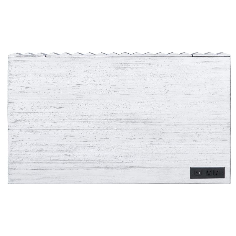 Furniture of America Giffore Wood Writing Desk with USB Port in White