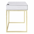Furniture of America Giffore Wood Writing Desk with USB Port in White
