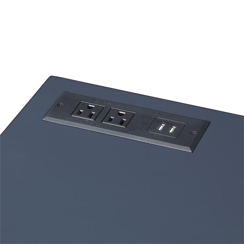 Furniture of America Giffore Wood Writing Desk with USB Port in Blue