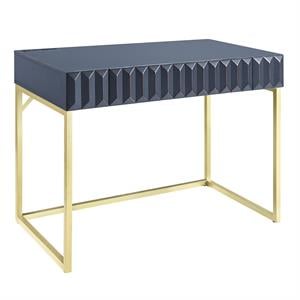 Furniture of America Giffore Wood Writing Desk with USB Port in Blue