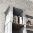 Furniture of America Hawke Farmhouse Wood 4-Shelf TV Tower in Cement Gray