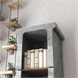 Furniture of America Hawke Farmhouse Wood 4-Shelf TV Tower in Cement Gray