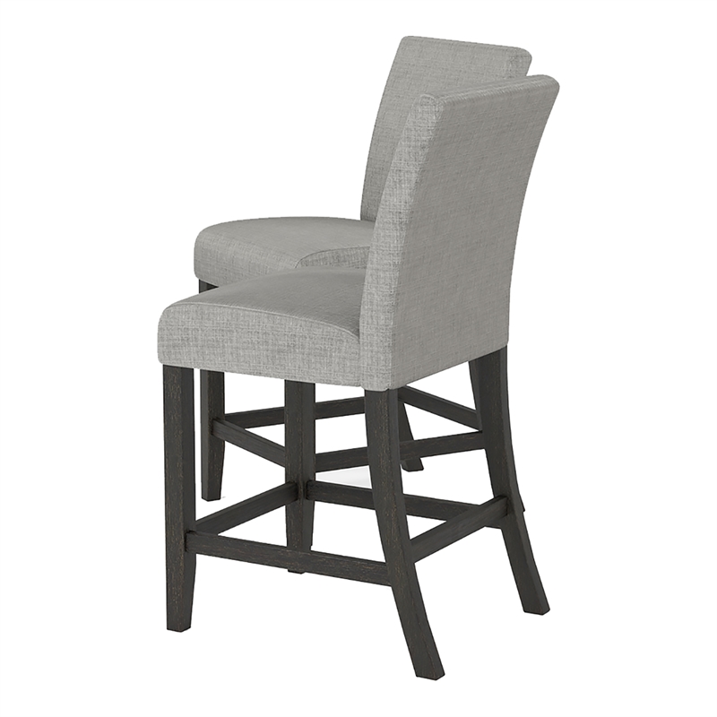 Furniture of America Iceland Wood 5-Piece Counter Height Table Set in Light Gray