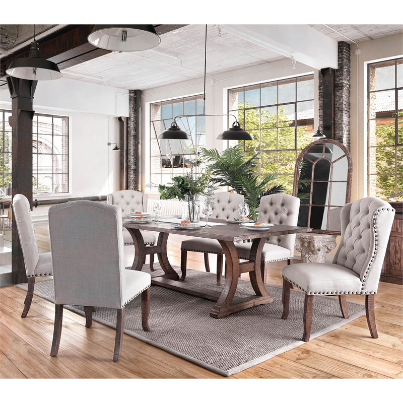 Furniture of America Liston Wood 7-Piece 96