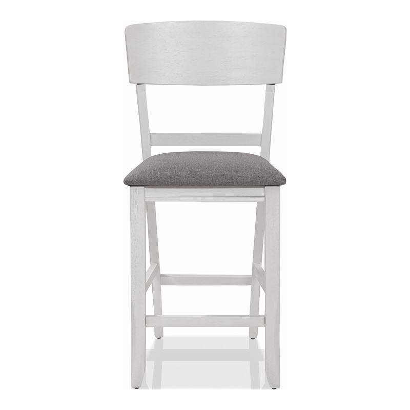 Furniture of America Alfons Wood 7-Piece Round Counter Height Table Set in White