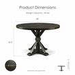 Furniture of America Castore Wood 5-Piece Round Dining Table Set in Gray