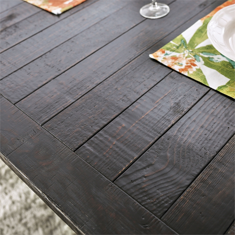 Furniture of America Castore Rustic Wood 5-Piece Dining Table Set in Gray