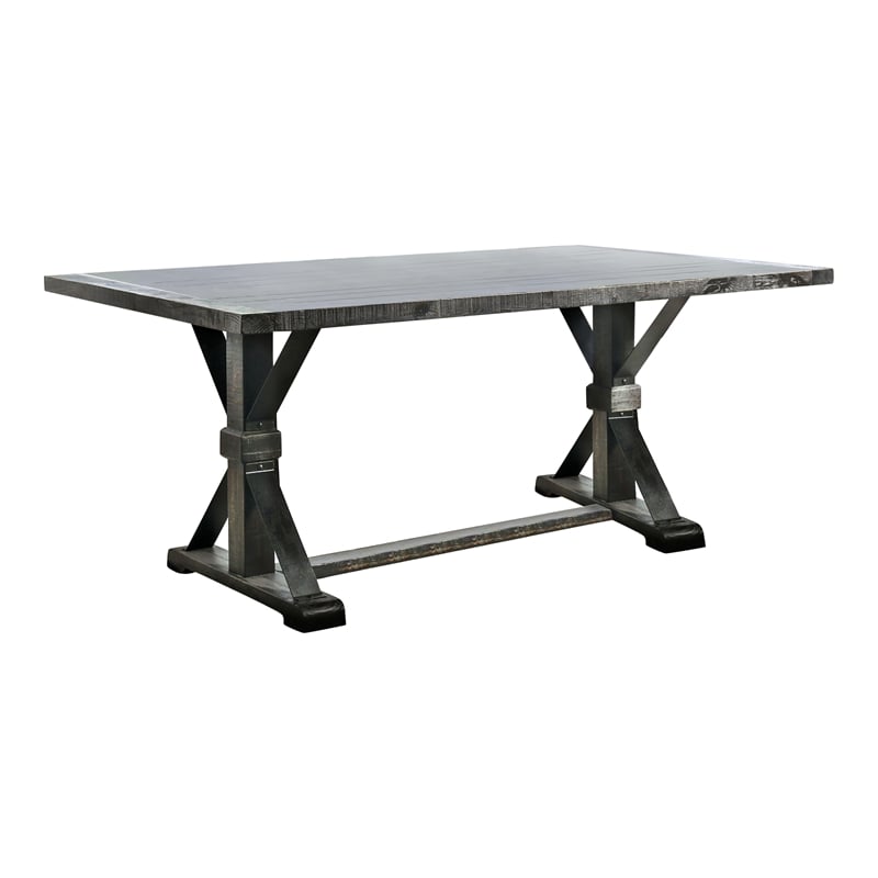 Furniture of America Castore Rustic Wood 5-Piece Dining Table Set in Gray