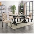 Furniture of America Castore Rustic Wood 5-Piece Dining Table Set in Ivory