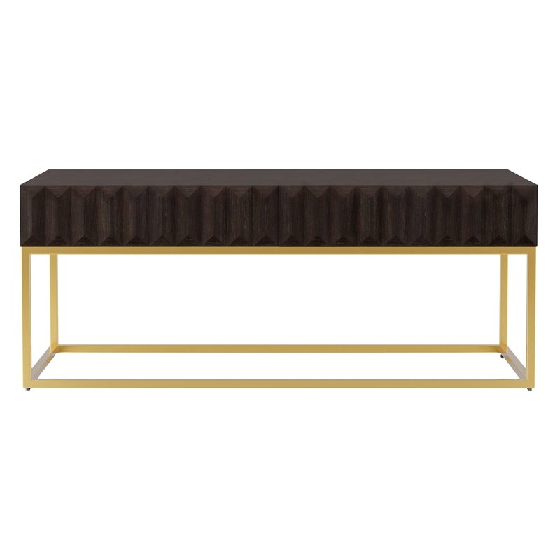 Furniture of America Giffore Metal 3-Piece Coffee Table Set in Walnut