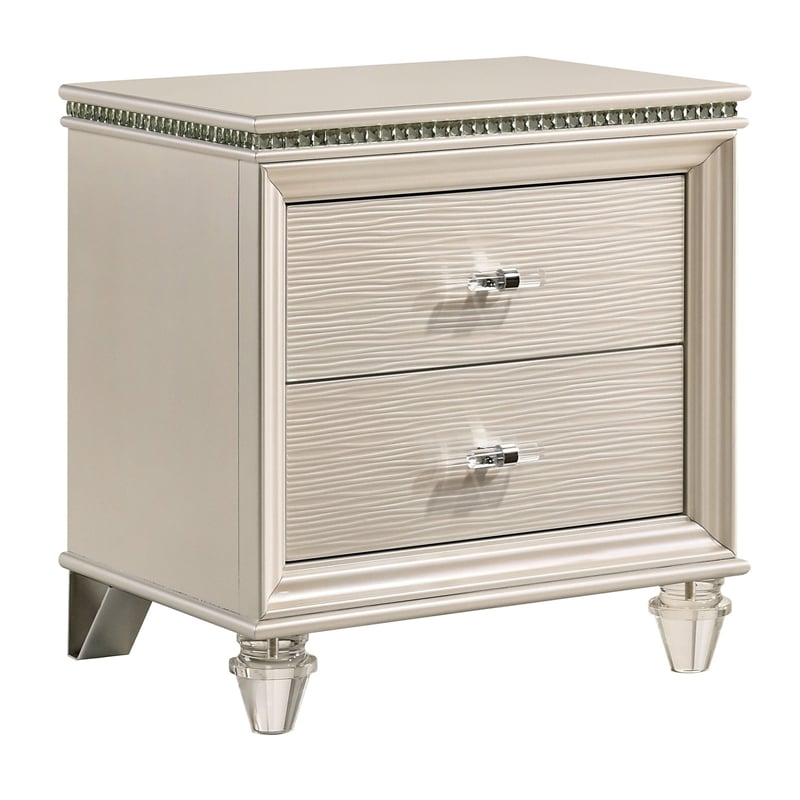 FOA Devado Contemporary 3-Piece White Wood Bedroom Set - Full + 2 Nightstands