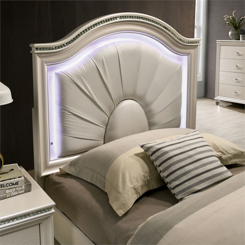 FOA Devado 3-Piece White Wood Bedroom Set - Full + Nightstand + Trundle