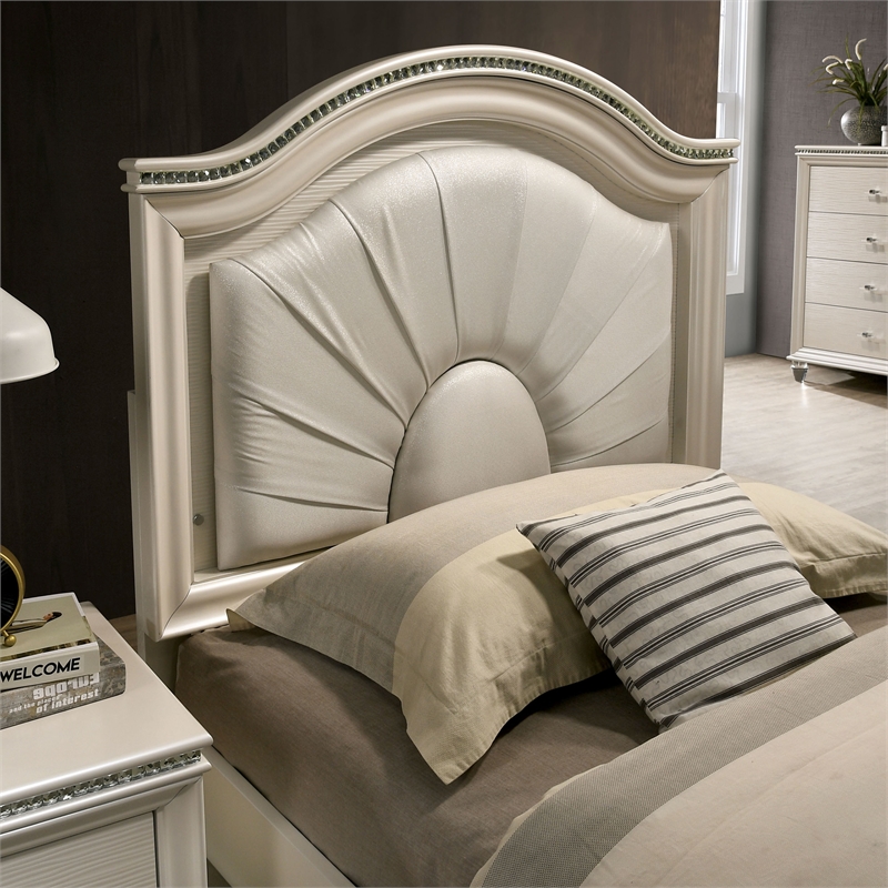 FOA Devado 3-Piece White Wood Bedroom Set - Full + Nightstand + Trundle
