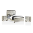 FOA Suie Glam 3-Piece Gold Champagne Wood Bedroom Set - Queen + 2 Nightstands