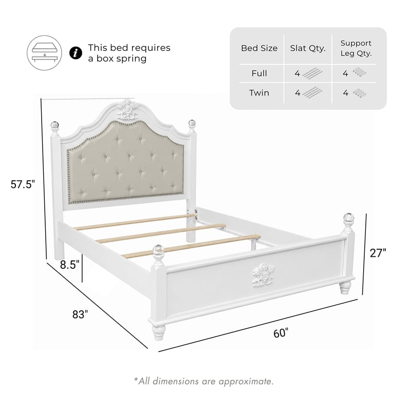 Furniture of America Mondu 3-Piece White Wood Bedroom Set - Full + 2 Nightstands