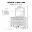 FOA Mondu 5pc White Wood Bedroom Set - Full + 2 Nightstands + Dresser + Mirror