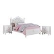 Furniture of America Mondu 3-Piece White Wood Bedroom Set - Twin + 2 Nightstands
