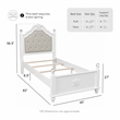 FOA Mondu 5pc White Wood Bedroom Set - Twin + 2 Nightstands + Dresser + Mirror
