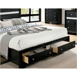 FOA Laren 3-Piece Black Wood Bedroom Set - King + Nightstand + Dresser