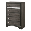 FOA Laren 3-Piece Gray Wood Bedroom Set - King + Nightstand + Chest