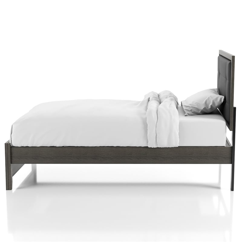 FOA Livorn 4-Piece Gray Wood Bedroom Set - Full + Nightstand + Dresser + Mirror