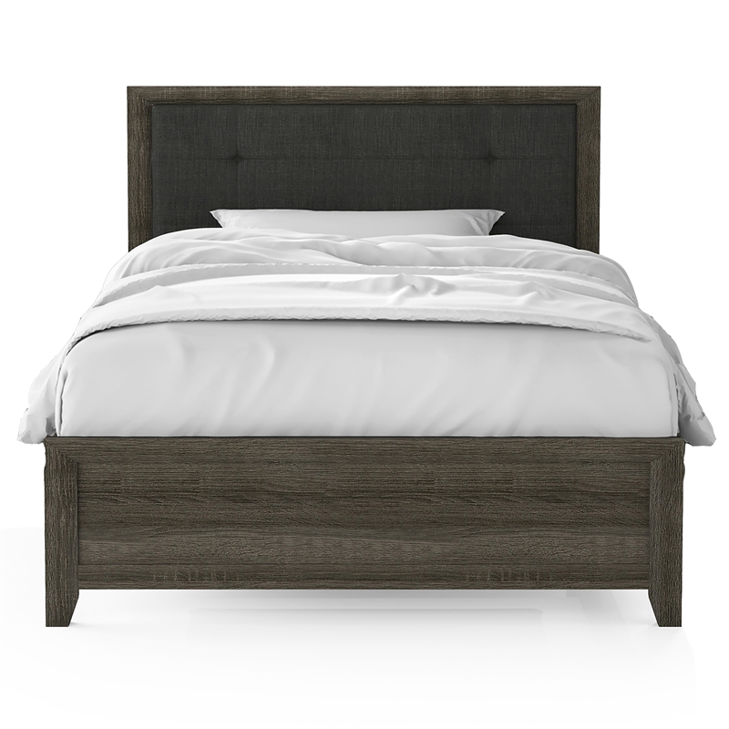 FOA Livorn 4-Piece Gray Wood Bedroom Set - Full + Nightstand + Dresser + Mirror