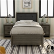 Furniture of America Livorn 3-Piece Gray Wood Bedroom Set - Twin + 2 Nightstands