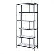 Furniture of America Lakely Metal 5-Shelf Bookcase in Black and White