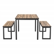 Furniture of America Caritina Wood 3-Piece Counter Height Dining Set in Walnut