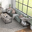 Furniture of America Clarissa Metal 3-Piece Coffee Table Set in Gray