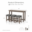 Furniture of America Sabana Wood 4-Piece Counter Height Dining Set in Gray