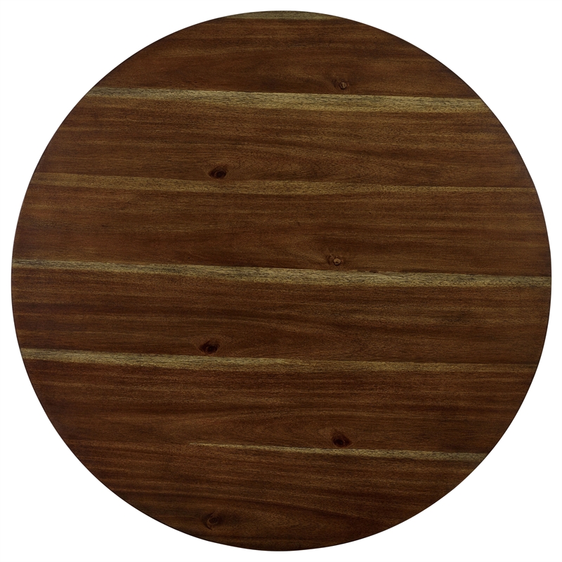 Furniture of America Comiga Wood 3-Piece Round Dining Table Set in Walnut