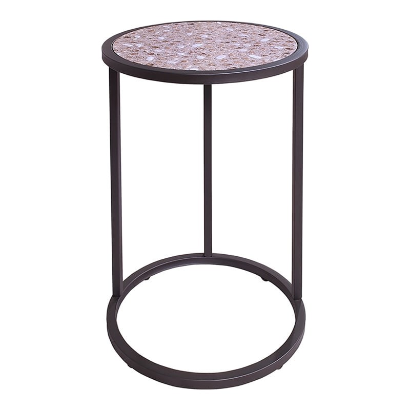 Furniture of America Fornya Casual Metal 3-Piece Nesting Table Set in Gray