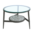 Furniture of America Fornya Casual Metal 3-Piece Nesting Table Set in Gray