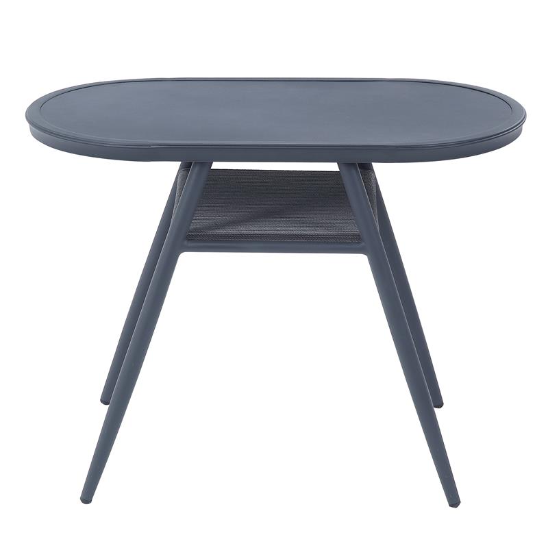 Furniture of America Morah Aluminum 3-Piece Dining Table Set in Gray