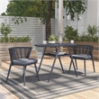 Furniture of America Morah Aluminum 3-Piece Dining Table Set in Gray
