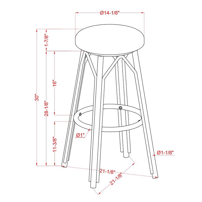 Furniture of America Binde Aluminum 30-inch Patio Barstool in Blue (Set of 2)