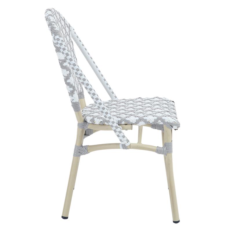 Furniture of America Misea Transitional Aluminum Patio Chair in Gray (Set of 2)