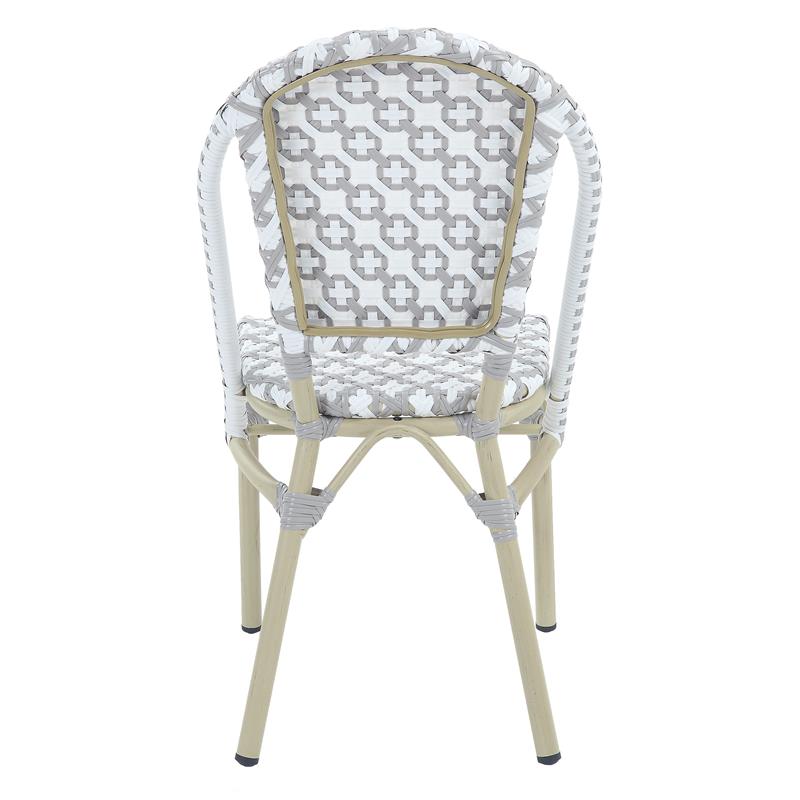 Furniture of America Misea Transitional Aluminum Patio Chair in Gray (Set of 2)