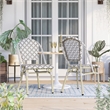 Furniture of America Misea Transitional Aluminum Patio Chair in Gray (Set of 2)