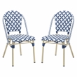 Furniture of America Misea Transitional Aluminum Patio Chair in Navy (Set of 2)